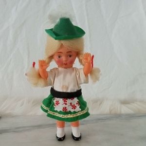 Collectible Vintage Bavaria German  Beerfest  Miniature Plastic Girl Doll